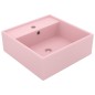vidaXL Lavabo Troppopieno Quadrato Rosa Opaco 41x41cm Ceramica vidaXL Lavabo Troppopieno Quadrato Rosa Opaco 41x41cm Ceramica