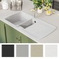 vidaXL Lavello da Cucina in Granito Vasca Doppia Bianco