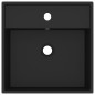 Lavabo Troppopieno Quadrato Nero Opaco 41x41cm Ceramica