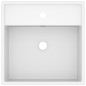 vidaXL Lavabo Troppopieno Quadrato Bianco Opaco 41x41cm Ceramica