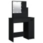 Set Tavolo da Toeletta con LED Nero in Legno Multistrato