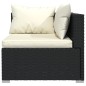Set Salotto da Giardino 7 pz con Cuscini in Polyrattan Nero Set Salotto da Giardino 7 pz con Cuscini in Polyrattan Nero