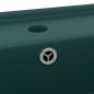 vidaXL Lavabo con Troppopieno Quadrato Verde Opaco 41x41 cm Ceramica