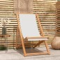 Sedia a Sdraio in Legno di Teak 56x105x96 cm Crema Sedia a Sdraio in Legno di Teak 56x105x96 cm Crema