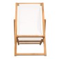 Sedia a Sdraio in Legno di Teak 56x105x96 cm Crema Sedia a Sdraio in Legno di Teak 56x105x96 cm Crema