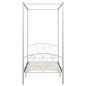 Letto a Baldacchino Bianco in Metallo 100x200 cm