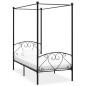 Letto a Baldacchino Nero in Metallo 120x200 cm Letto a Baldacchino Nero in Metallo 120x200 cm