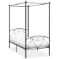 Letto a Baldacchino Grigio in Metallo 120x200 cm Letto a Baldacchino Grigio in Metallo 120x200 cm