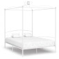 Letto a Baldacchino Bianco in Metallo 180x200 cm Letto a Baldacchino Bianco in Metallo 180x200 cm