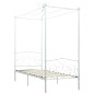 Letto a Baldacchino Bianco in Metallo 100x200 cm Letto a Baldacchino Bianco in Metallo 100x200 cm