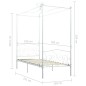 Letto a Baldacchino Bianco in Metallo 100x200 cm Letto a Baldacchino Bianco in Metallo 100x200 cm
