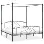 Letto a Baldacchino Grigio in Metallo 180x200 cm Letto a Baldacchino Grigio in Metallo 180x200 cm