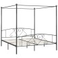 Letto a Baldacchino Grigio in Metallo 180x200 cm Letto a Baldacchino Grigio in Metallo 180x200 cm