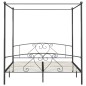 Letto a Baldacchino Grigio in Metallo 180x200 cm Letto a Baldacchino Grigio in Metallo 180x200 cm