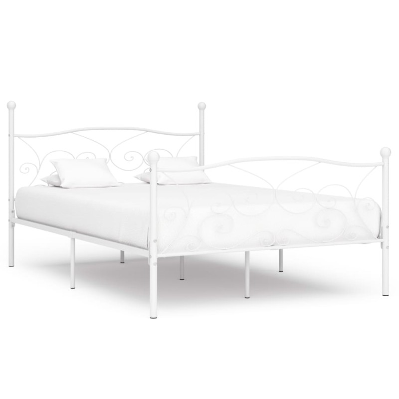 Giroletto con Doghe Bianco in Metallo 160x200 cm Giroletto con Doghe Bianco in Metallo 160x200 cm