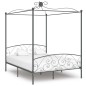 Letto a Baldacchino Grigio in Metallo 180x200 cm Letto a Baldacchino Grigio in Metallo 180x200 cm