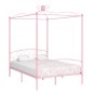 Letto a Baldacchino Rosa in Metallo 120x200 cm Letto a Baldacchino Rosa in Metallo 120x200 cm