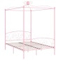 Letto a Baldacchino Rosa in Metallo 120x200 cm Letto a Baldacchino Rosa in Metallo 120x200 cm