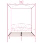 Letto a Baldacchino Rosa in Metallo 120x200 cm Letto a Baldacchino Rosa in Metallo 120x200 cm