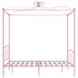Letto a Baldacchino Rosa in Metallo 120x200 cm Letto a Baldacchino Rosa in Metallo 120x200 cm