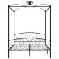 Letto a Baldacchino Nero in Metallo 160x200 cm Letto a Baldacchino Nero in Metallo 160x200 cm