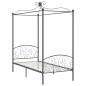 vidaXL Letto a Baldacchino Grigio in Metallo 100x200 cm vidaXL Letto a Baldacchino Grigio in Metallo 100x200 cm
