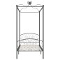 vidaXL Letto a Baldacchino Grigio in Metallo 100x200 cm vidaXL Letto a Baldacchino Grigio in Metallo 100x200 cm
