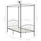 vidaXL Letto a Baldacchino Grigio in Metallo 100x200 cm vidaXL Letto a Baldacchino Grigio in Metallo 100x200 cm