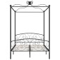 Letto a Baldacchino Nero in Metallo 120x200 cm Letto a Baldacchino Nero in Metallo 120x200 cm