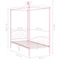 Letto a Baldacchino Rosa in Metallo 90x200 cm Letto a Baldacchino Rosa in Metallo 90x200 cm