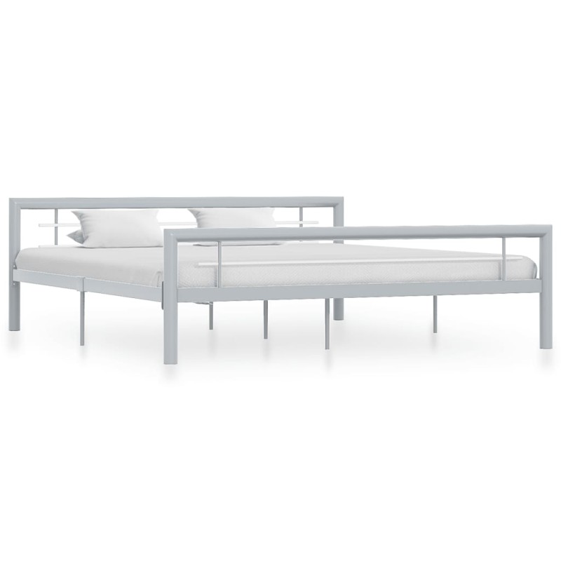 Giroletto Grigio e Bianco in Metallo 180x200 cm Giroletto Grigio e Bianco in Metallo 180x200 cm