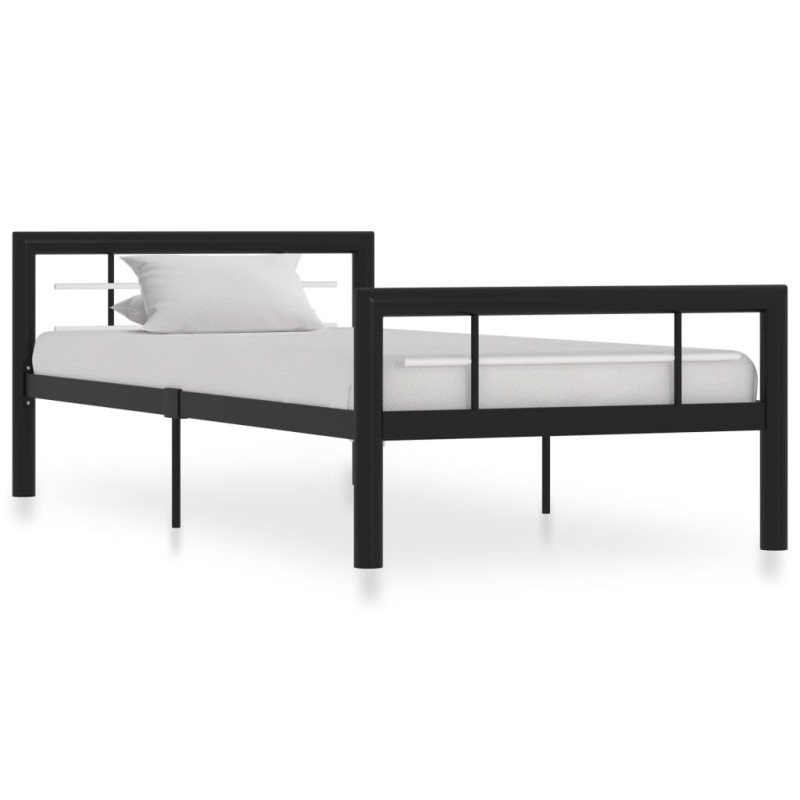 vidaXL Giroletto Nero e Bianco in Metallo 100x200 cm