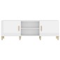 Mobile Porta TV Bianco Lucido 150x30x50 cm in Legno Multistrato Mobile Porta TV Bianco Lucido 150x30x50 cm in Legno Multistrato