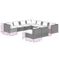 Set Divani da Giardino 9 pz con Cuscini in Polyrattan Marrone Set Divani da Giardino 9 pz con Cuscini in Polyrattan Marrone