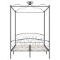 Letto a Baldacchino Grigio in Metallo 120x200 cm