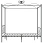 Letto a Baldacchino Grigio in Metallo 120x200 cm