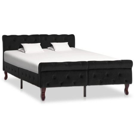 vidaXL Giroletto Nero in Velluto 120x200 cm
