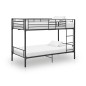 Letto a Castello Nero in Metallo 90x200 cm Letto a Castello Nero in Metallo 90x200 cm