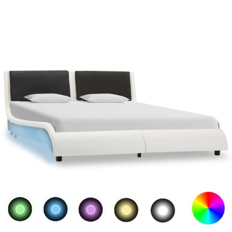 Giroletto con LED Bianco e Nero in Similpelle 120x200 cm
