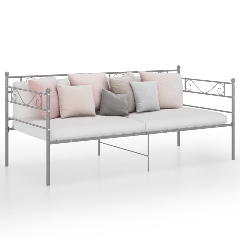 Telaio Divano Letto Grigio in Metallo 90x200 cm Telaio Divano Letto Grigio in Metallo 90x200 cm