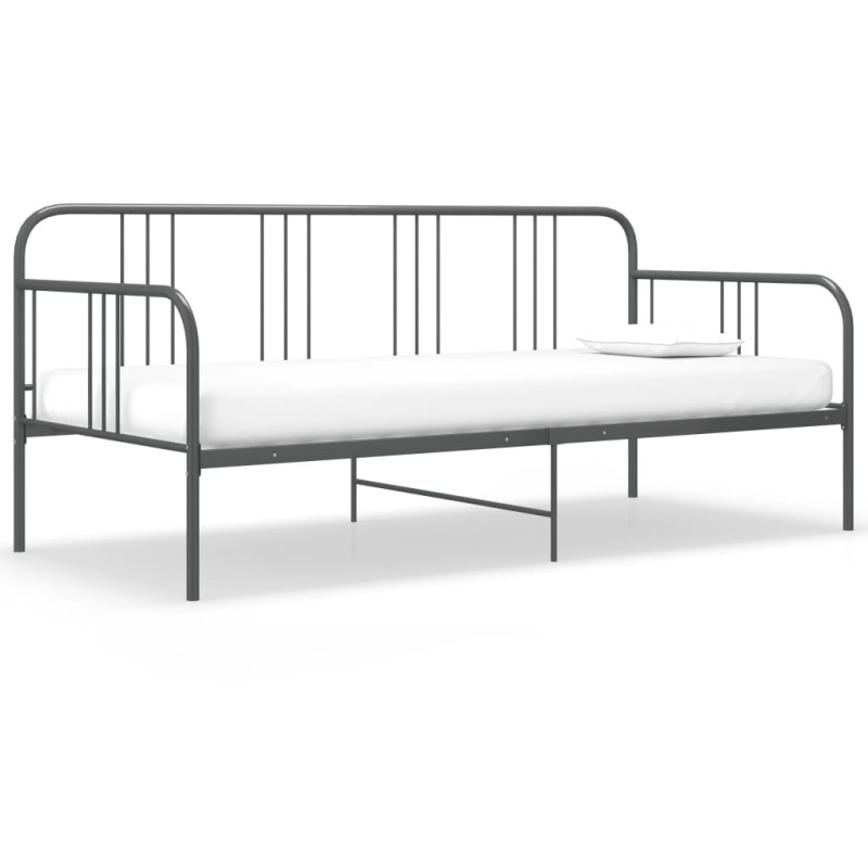 Divano Letto Grigio in Metallo 90x200 cm Divano Letto Grigio in Metallo 90x200 cm