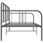Divano Letto Grigio in Metallo 90x200 cm Divano Letto Grigio in Metallo 90x200 cm