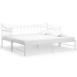 Telaio Divano Letto Estraibile Bianco in Metallo 90x200 cm Telaio Divano Letto Estraibile Bianco in Metallo 90x200 cm