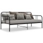 Divano Letto Telaio Nero in Metallo 90x200 cm