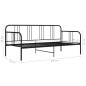 Divano Letto Telaio Nero in Metallo 90x200 cm