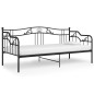 Divano Letto Telaio Nero in Metallo 90x200 cm