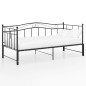Telaio Divano Letto Estraibile Nero in Metallo 90x200 cm