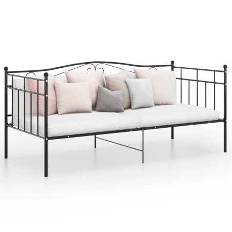Telaio Divano Letto Nero in Metallo 90x200 cm