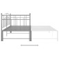 Telaio Divano Letto Estraibile Grigio in Metallo 90x200 cm Telaio Divano Letto Estraibile Grigio in Metallo 90x200 cm