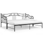 Telaio Divano Letto Estraibile Nero in Metallo 90x200 cm Telaio Divano Letto Estraibile Nero in Metallo 90x200 cm